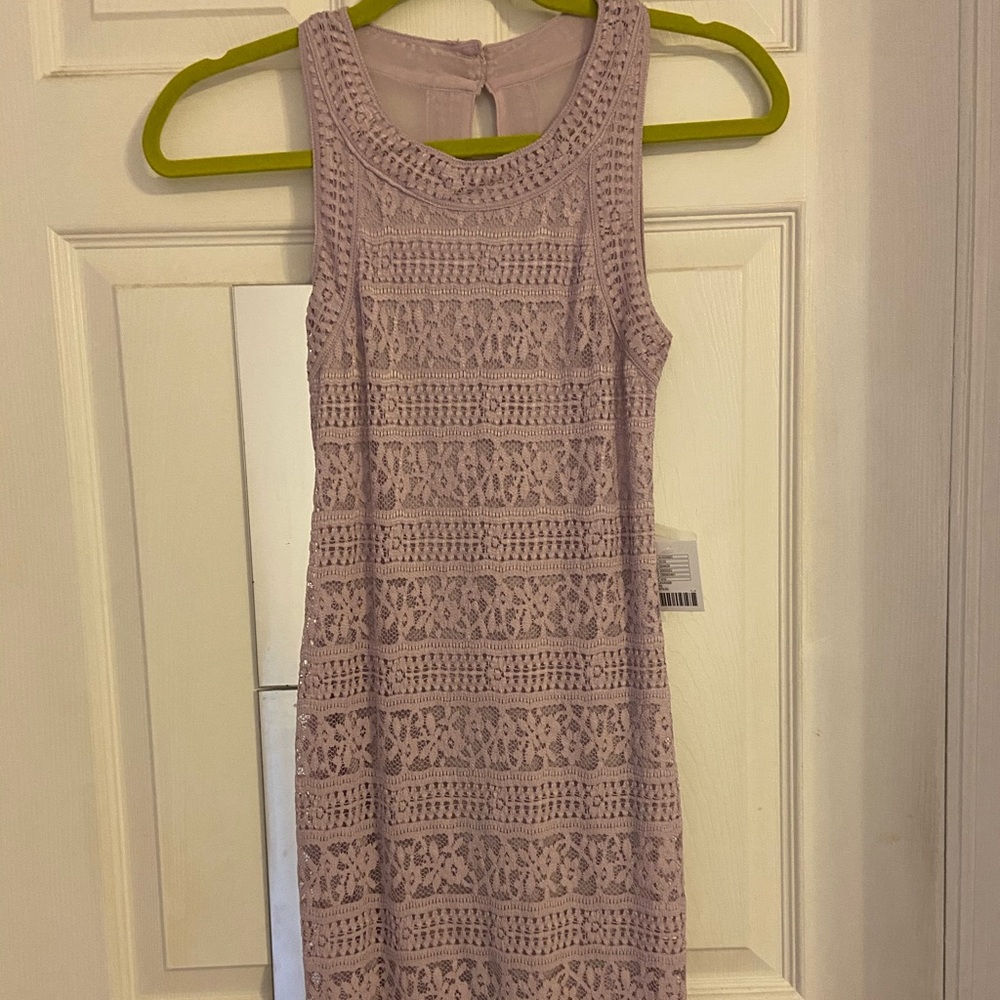 Purple Lace Fitted Dress